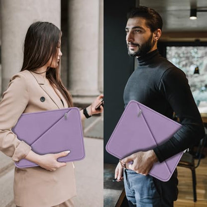 Laptop Case 15.6 inch, Traveling Carrying Computer Bag with Zippered Pocket, Shockproof Protective Laptop Sleeve Compatible for Apple Notebook, HP, Dell, Acer, Asus, Lenovo, Light Purple - color: Light Purple, size: 15.6 inch