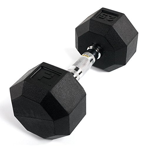 Power Systems Rubber Octagonal Dumbbell - size: 25-Pounds