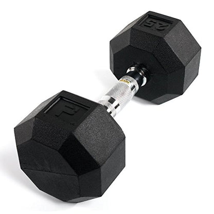 Power Systems Rubber Octagonal Dumbbell - size: 25-Pounds