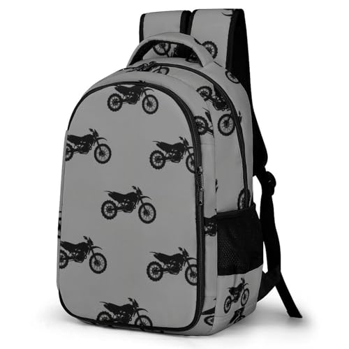 Business Travel Laptop Backpack Motorcycle Dirt Bike Black Grey, Anti Theft Water Resistant Computer Bag with Compartment for Men Women - color: Pattern (317)
