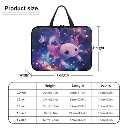 Cute Axolotl 15 Inch Laptop Handle Bag Computer Protect Case Pouch Holder Galaxy Space Notebook Sleeve Neoprene Cover Soft Carring Travel Case for Chromebook Computer Briefcase - color: Cute Axolotl Galaxy Space, size: 15 inch