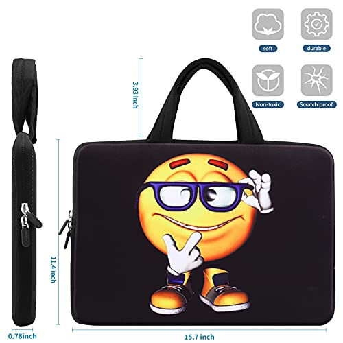 iColor 14 15 15.4 15.6 inch Laptop Handle Bag Case Pouch Holder Notebook Sleeve Neoprene Cover Soft Carring Travel Case for Chromebook 14 15 MacBook Cute Boy ICB-06 - color: Cute Boy