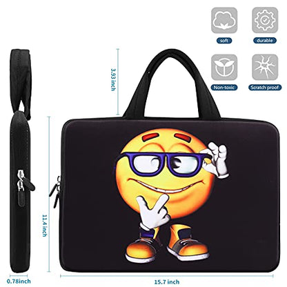 iColor 14 15 15.4 15.6 inch Laptop Handle Bag Case Pouch Holder Notebook Sleeve Neoprene Cover Soft Carring Travel Case for Chromebook 14 15 MacBook Cute Boy ICB-06 - color: Cute Boy