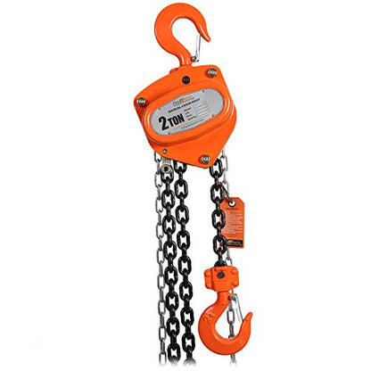 Prowinch 4400 lbs. 2 Ton 20 ft Manual Chain Hoist with Durable G80 Black Tempered Chain for Heavy-Duty Lifting and Rigging in Industrial and Construction Applications - size: 2 TON 20 FT