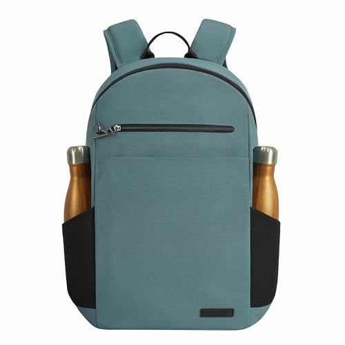 Travelon Anti-Theft Metro Backpack with RFID blocking pouch/NEW HARDWARE - color: Slate Blue/New Hardware