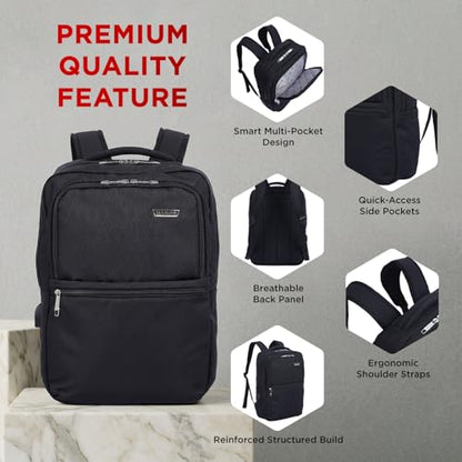SAKOS Agatha 15.6 inch Laptop Backpack with USB Charging Port, Professional Travel Backpack Carry on Flight - TSA Approved, Water Repellent Backpack for Men & Women with Laptop Compartment - Black - color: 3. Agatha - Black