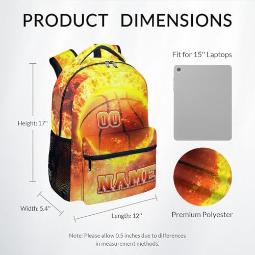 Personalized Backpack for Boys, Basketball Backpack for Kids Girls, Custom Back to School Gifts, 17 Inch Large Capacity Preschool Bookbag - color: Color-3