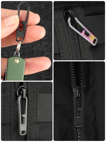 VIPERADE VAT1 Heavy Duty Titanium Zipper Pulls Replacement, Universal Zipper Pull Tab Repair Kit for Jackets, Coats, Suitcases, Luggage, Backpacks, Handbags and EDC Pouches - color: 2 Black 2 Grey, size: 1.38" × 0.27"
