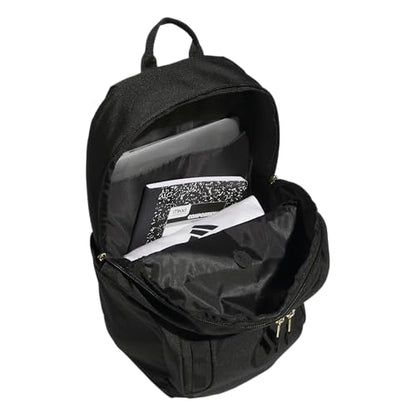 adidas Amplifier Backpack for Laptop, School and Gym, 28L, Black/Gold Metallic/Regular, OSFA - color: Black/Gold Metallic/Regular