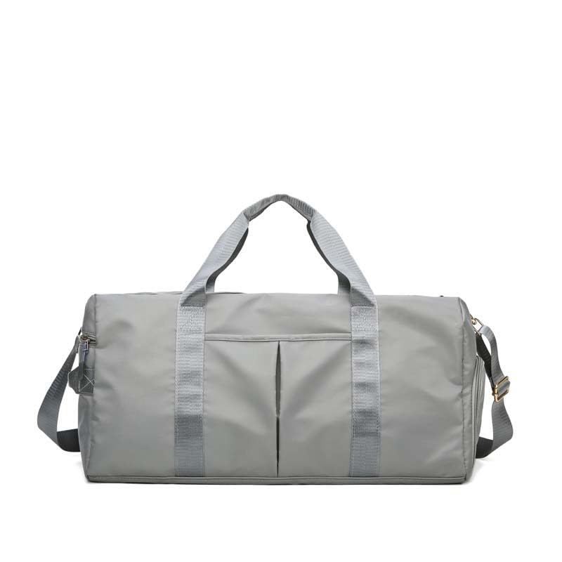 Gym Duffle Bag for Men Women, Waterproof Weekender Overnight Bag with Shoe Compartment and Wet Pocket for Swimming Yoga Travel (Grey) - color: Grey