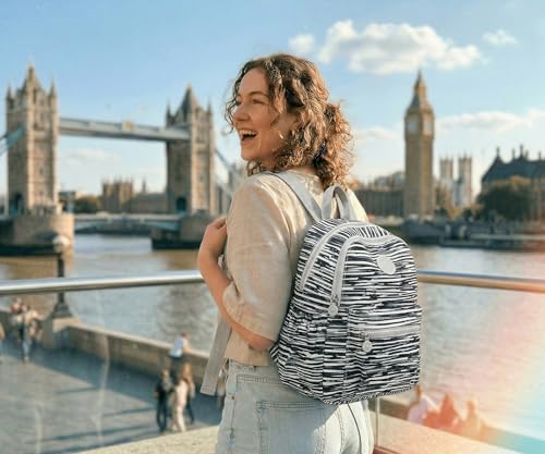 Pealwel Mini Backpack Purse for Women,Small Nylon backpacks for Ladies Backpacks Women Anti Theft Travel Bag (Strip) - color: Strip