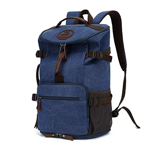 Kalesi Gym Duffle Bag Backpack 4-Way Vintage canvas with Shoes Compartment for travel Sport Hiking laptop (Vintage blue) - color: Vintage Blue
