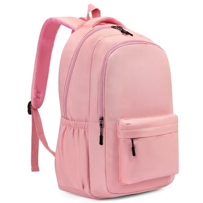 GAEKEAO Everyday Backpack for Women Men, Lightweight Casual Bookbag Travel Backpack for Work College Commute Pink - color: C04 Pink