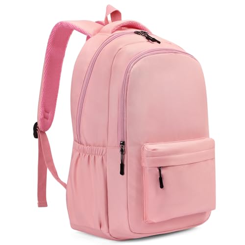 GAEKEAO Everyday Backpack for Women Men, Lightweight Casual Bookbag Travel Backpack for Work College Commute Pink - color: C04 Pink