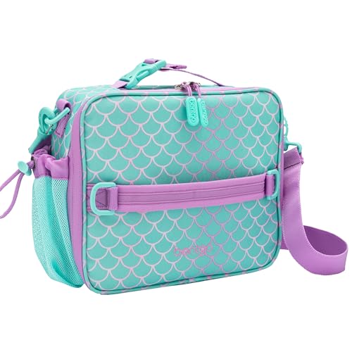 Bentgo Kids Lunch Bag - Durable, Double-Insulated Lunch Bag for Kids 3+; Holds Lunch Box, Water Bottle, & Snacks; Easy-Clean Water-Resistant Fabric & Multiple Zippered Pockets (Mermaid) - color: Mermaid