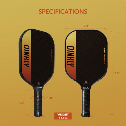 Pickleball Paddles Set of 2/4- USAPA Approved Graphite/Fiberglass Pickleball Racket, 2 Pickleball Rackets, 4 Balls and 1 Portable Carry Bag, Aesthetic Pickle Ball Set for Men Women Beginners - color: 2 Amber Glow | Grey | Graphite
