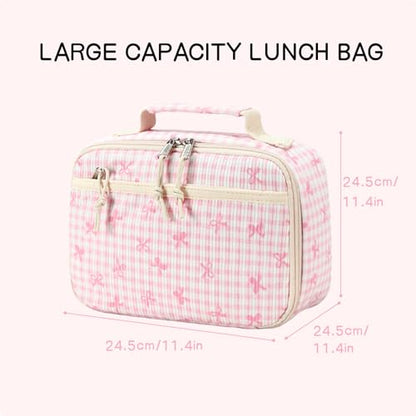LEDAOU Lunch Box Kids Insulated Lunch Bag Girls Toddler Reusable Lunchbox for School Picnic Hiking (Bowknot-Pink) - color: Bowknot-Pink