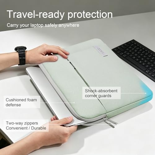 Lacdo Chromebook Case 11 Inch Laptop Sleeve for 11 Inch Acer HP Lenovo Dell Samsung ASUS Chromebook Spin 3 11, 13 inch New Surface Pro 11 Copilot+PC / 10 9 8 X, 11.6" MacBook Air Computer Bag, Green - color: Green, size: 11-11.6 Inch