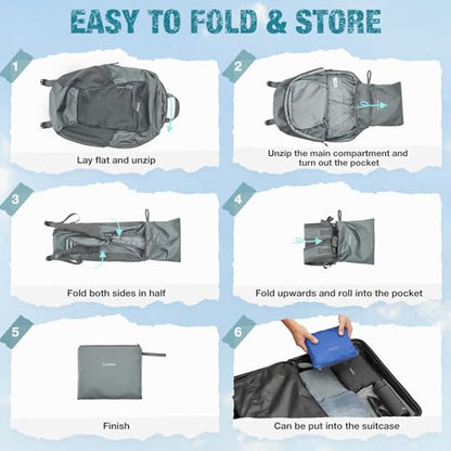 G4Free 18L Hiking Backpack Small Lightweight Foldable Packable Travel Daypack with Thickened Back Panel for Men Women (Grey) - color: Grey