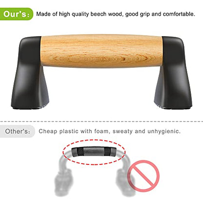 Push Up Bars, Wooden Push Up Handles for Floor, Sturdy Pushup Stands for Men & Women Home Gym Strength Training Equipment Fitness, Wood Pushup Bar Handle Grip, 2 Pack
