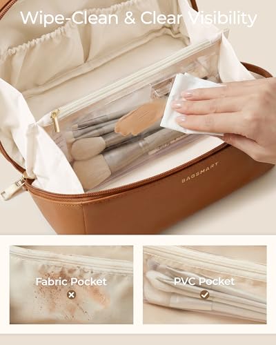 BAGSMART Makeup Bag Travel Cosmetic Bag,Women Toiletry Case, Blush Purple - color: 11- Blush Purple