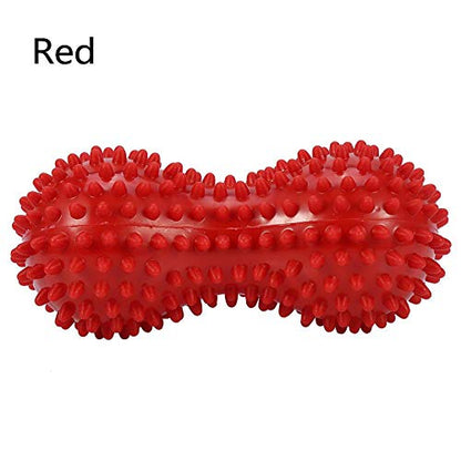 Spiky Massage Ball Peanut Massager Ball Fitness Exercise Mobility Peanut Ball Pain Muscle Steess Foot Myofascial Relief for Plantar Fasciitis Heel Foot Arch Pain (red) - color: Red