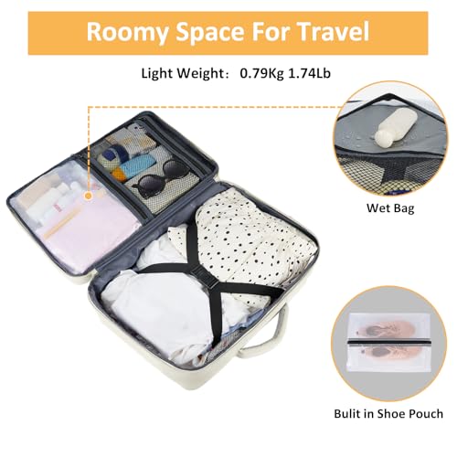 Taygeer Travel Backpack for Women, Carry On Backpack with Shoe Pouch, TSA 15.6" Laptop Back Pack Flight Approved, College Gym Bag Casual Daypack for Weekender Business Hiking,Beige | TSA 15.6" Laptop Back Pack Flight Approved, College Gym Bag Casual Daypa