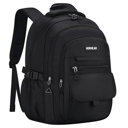 School backpack for Girls, Aesthetic Backpack for Women Cute Bookbag Preppy College (Black) - color: Black