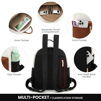 LOVEVOOK Backpack for Women Light Weight Waterproof Backpack Purses Daily Backpack… | Light Weight - color: Beige/Brown/Black