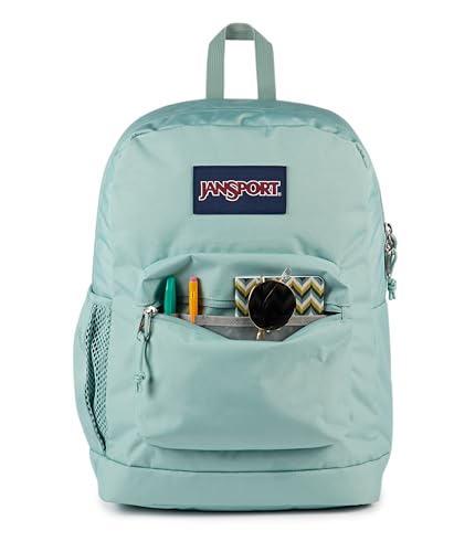 JanSport Cross Town Plus Backpack - Large Main Compartment, Side Water Bottle Pocket, 15-Inch Padded Laptop Sleeve - Faded Sage - color: Faded Sage