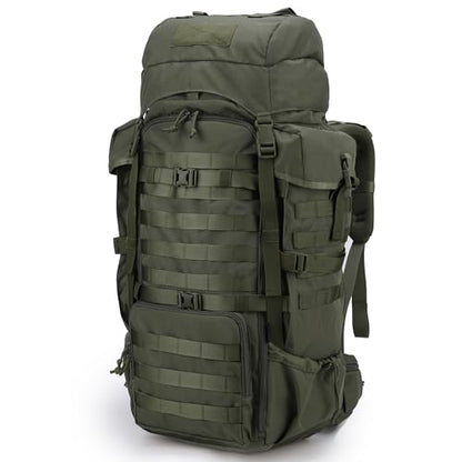 Mardingtop 70L Internal Frame Backpack for Hunting,Camping,Hiking Backpacking Backpack with Rain Cover - color: Ranger Green