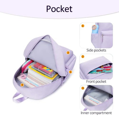 abshoo Kindergarten Backpack for Girls Preschool Backpacks School Bookbag for Kids 4-6(Light Purple) - color: Light Purple