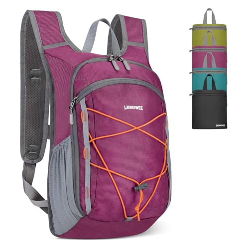 13L Small Hiking Backpack for Women Men, Lightweight Foldable Day pack, Packable Daypack for Travel, Camping (Burgundy) - color: Burgundy