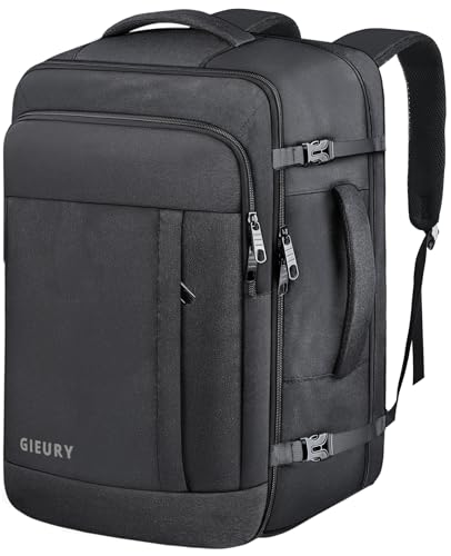 55L Carry On Backpack, Extra Large Travel Backpack for Men & Women, Expandable 60L Big Capacity Bag For Airplanes, Travel Gifts for Men Women, Fits 18.4 Inch Laptop, Luggage Suitcase Daypack, Black - color: Black, size: 3X-Large(22"x14"x10")