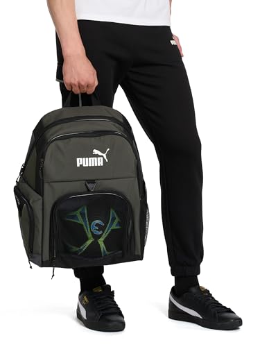 PUMA Pitch Ball Backpack with Front Mesh Ball Compartment & Ventilated Shoe Pocket - color: Castlerock
