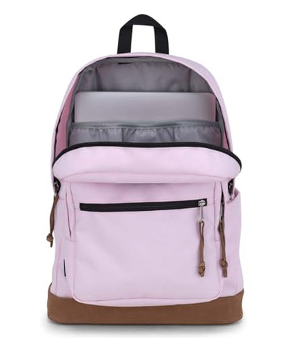 JanSport Right Pack Backpack - Durable Daypack with Padded 15" Laptop Sleeve, Spacious Main Compartment & Integrated Water Bottle Pocket - Pink Ice - color: Pink Ice