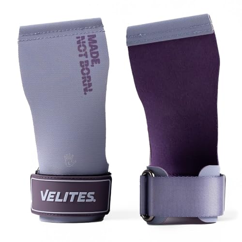 Velites - All Terrain Grips - Official Crossfit® Games Gymnastics Grips - No-Chalk Required - for All Bars & Surfaces - Includes Wristbands & Bag - color: Purple, size: X-Large