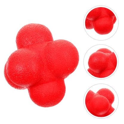 Toddmomy Hexagonal Reaction Training Ball 7cm Red Silicone Agility Fitness Ball for Speed and Reflex Exercises in Baseball, Tennis, Soccer, and Ping Pong Training