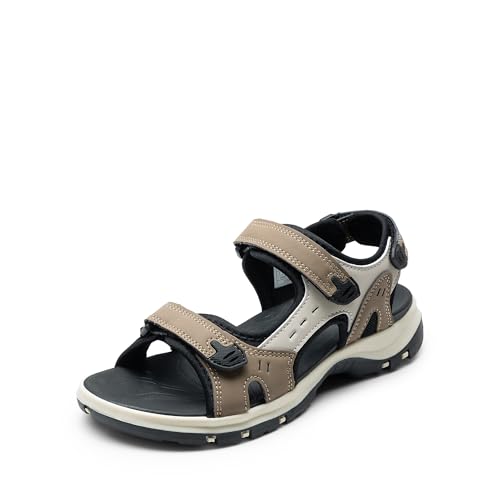 DREAM PAIRS Women's Walking Sport Athletic Sandals Comfort Open Toe Casual Outdoor Hiking Summer Shoes - color: Beige/Grey, size: 7