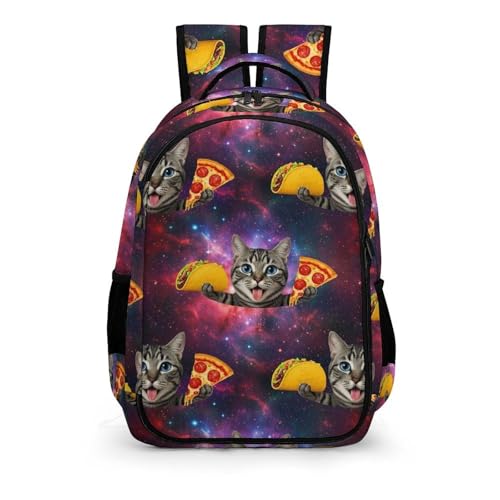 Business Anti Theft Laptop Backpack Galaxy Space Kitten Cat Eat Taco Pizza, Waterproof Travel Computer Bag with Laptop Compartment Gifts for Men Women - color: Pattern (271)
