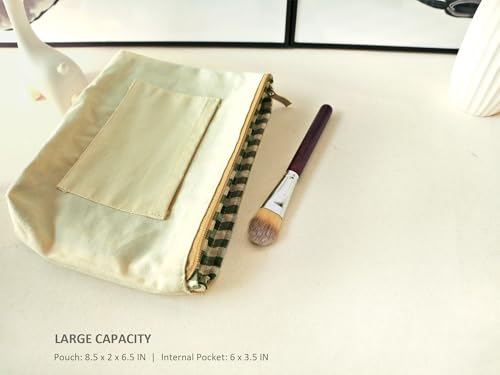 HAPPYHEIDI Large Makeup Bag Travel Cosmetic Pouch, Camel Brown - color: Camel Brown