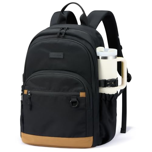 LOVEVOOK Travel Laptop Backpack, Waterproof Carry On Backpack for Women Men, 17.3 Inch Computer Bag, Large College School Bookbag with Luggage Sleeve, Chest Strap & Water Bottle Pocket - color: Black-a-l, size: 17.3 Inch