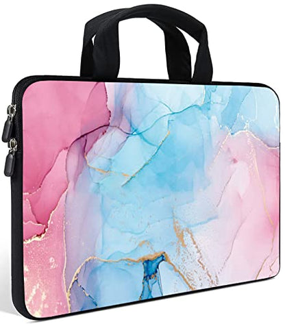 AMARY14 15 15.4 15.6 inch Laptop Handle Bag Computer Protect Case Pouch Holder Notebook Sleeve Neoprene Cover (Marble) - color: Marble