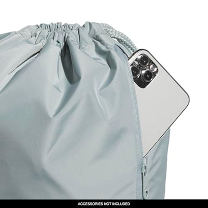 adidas Ready Sackpack – Drawstring Backpack Gym Bag, 13L - color: Wonder Sage Green/Semi Ice Tangerine Orange