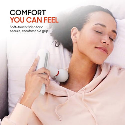 Sharper Image Powerboost Move Aero Massage Gun – Deep Tissue Percussion Massager for Muscle Recovery & Pain Relief, Portable Mini Handheld Massager for Back, Neck & Shoulders, Quiet Travel Design - color: Platinum