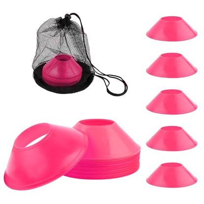 25pcs Soccer Cones for Training, Mini Football Practice Cones with Mesh Bag Flexible Agility Field Markers Disc for Football Soccer Basketball Sports Training Practice Equipment