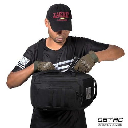 DBTAC Tactical Personal Defense EDC Bags & Packs | 10L Military Shoulder Backpack with Sling for Concealed Carry, Range, Travel, Hiking, Outdoor Sports (Black) - color: Black