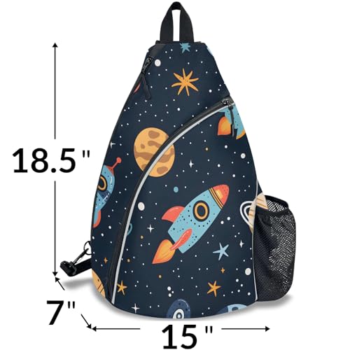 Pickleball Bag for Women Men Adjustable Crossbody Sling Backpack Hold Pickleball Paddle Water Bottle - color: Multicolor 11