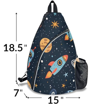 Pickleball Bag for Women Men Adjustable Crossbody Sling Backpack Hold Pickleball Paddle Water Bottle - color: Multicolor 11