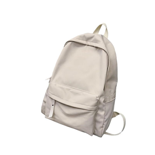 Urban Minimalist Solid Color Backpack with 14" Laptop Sleeve – Lightweight Daily Carry for Travel & Commute (white) - color: White